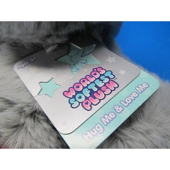 World’s Softest Plush Gray Puppy Dog Soft Cuddly Stuffed Animal 10" w/Tag - Picture 5 of 7